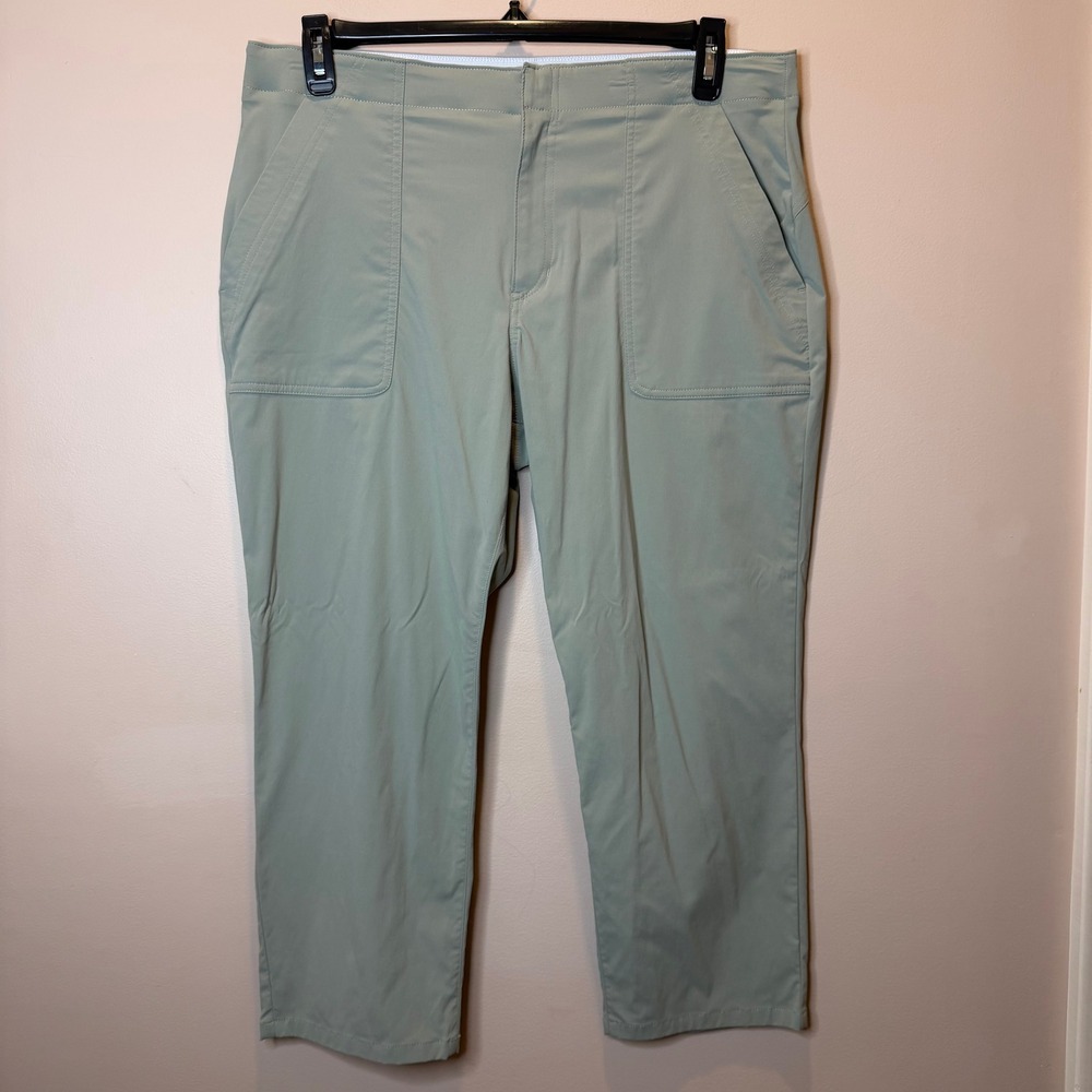 Eddie Bauer Sage Green Cropped Capri Hiking Pants Womens Sz 14 Gorpcore Outdoors
